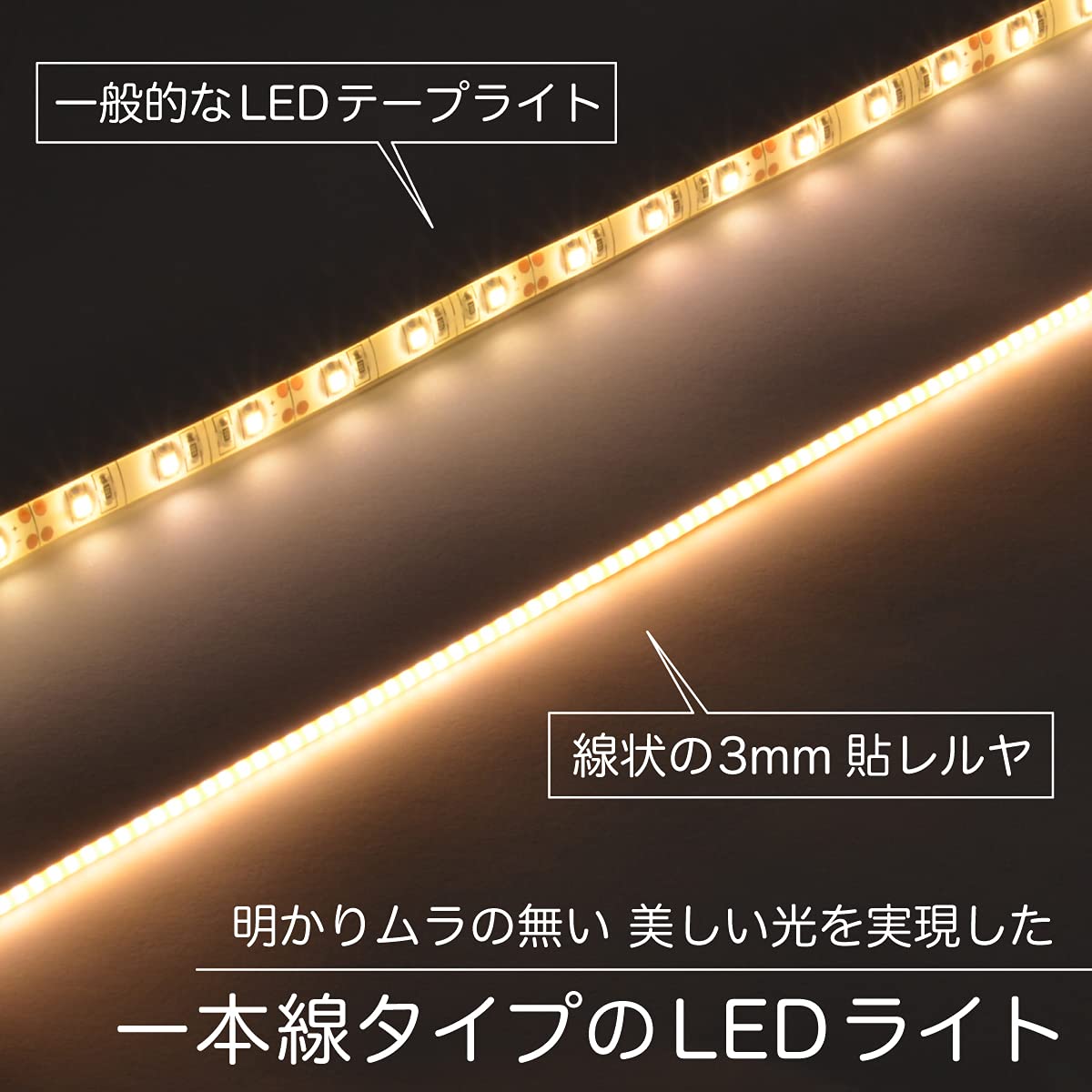 Amazon.co.jp: LEDテープライト (超極細) 線状の3mm 貼レルヤ USB
